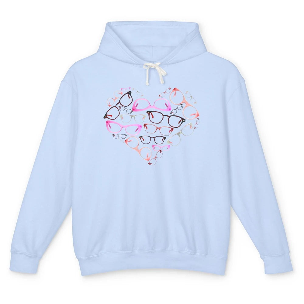 Optometrist Eyeglasses Heart Valentines Day Optician Life Unisex Lightweight Hoodie