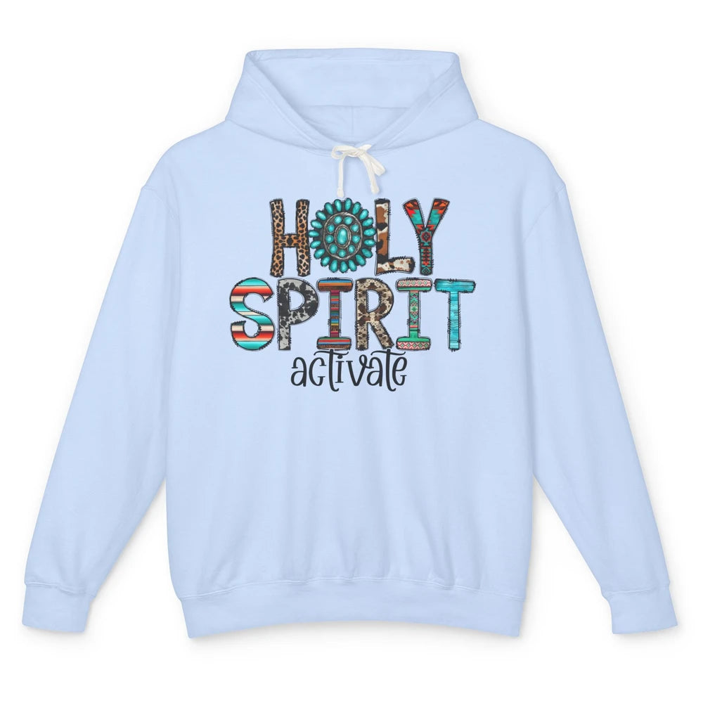 Holy Spirit Activate Western Leopard Christian Religious Unisex Lightweight Hoodie