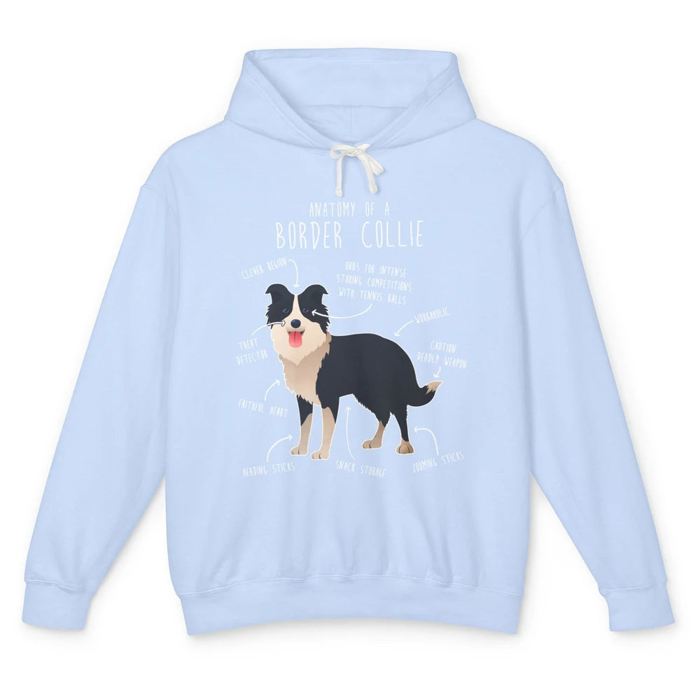 Funny Anatomy Of Border Collie Dog Anatomy Dog Mom Gift Unisex Lightweight Hoodie