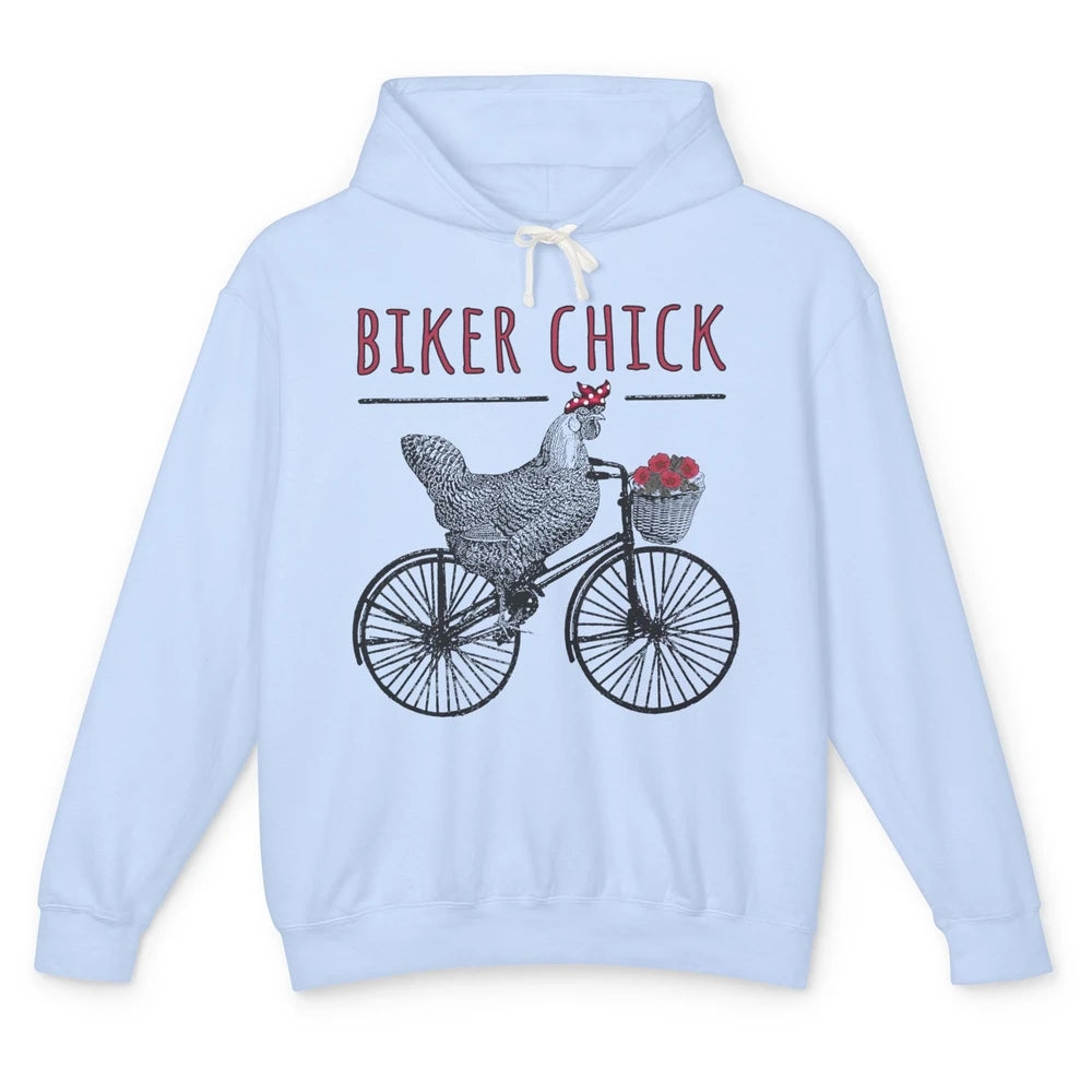 Biker Chick Funny Chicken Cycling Bicycle Women Biking Unisex Lightweight Hoodie