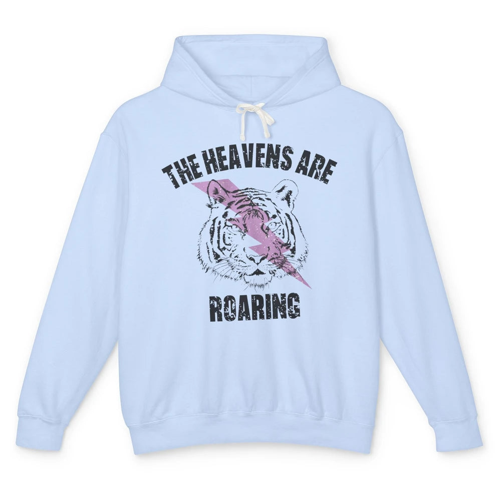 Lion Lightning Bolt Heavens Are Roaring Christian Catholic Unisex Lightweight Hoodie