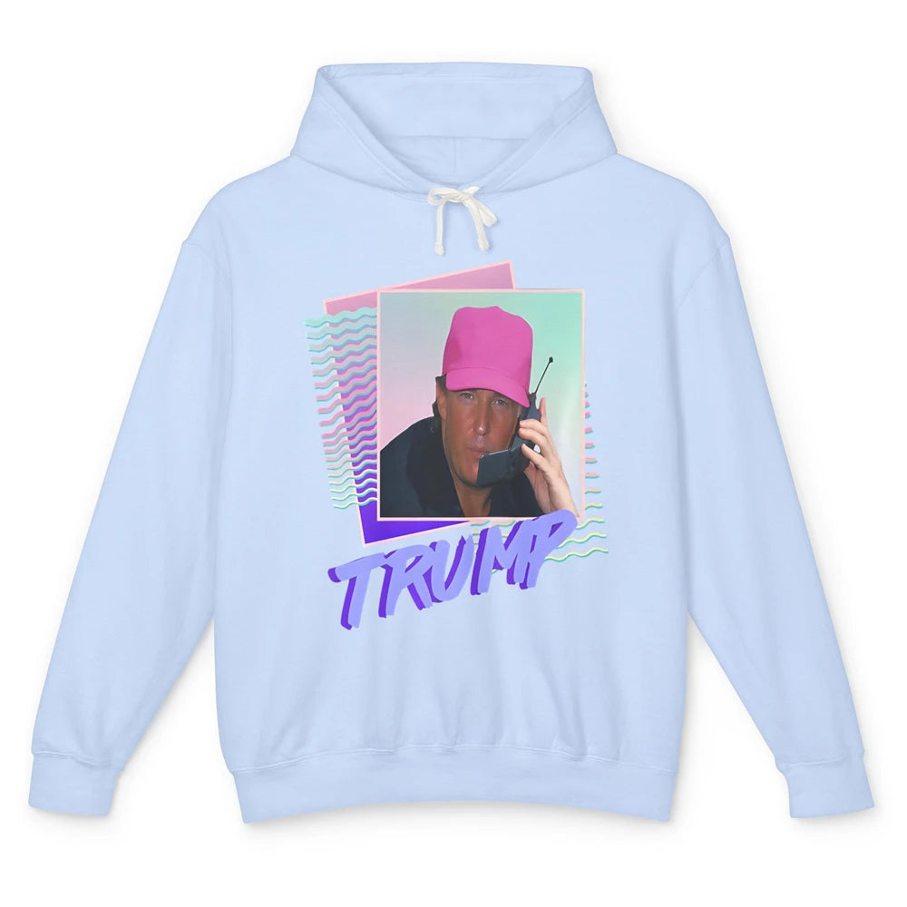 Funny Trump Pink Cap Making Phone Call Trump Lovers Unisex Lightweight Hoodie