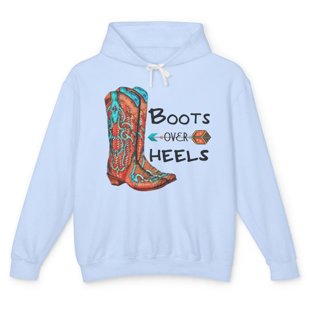 Western Cowgirl Boots Over Heels Cowboy Boots Country Girl Unisex Lightweight Hoodie