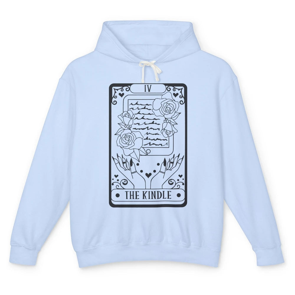 The Kindle Reader Tarot Card Halloween Kindle Book Lovers Unisex Lightweight Hoodie