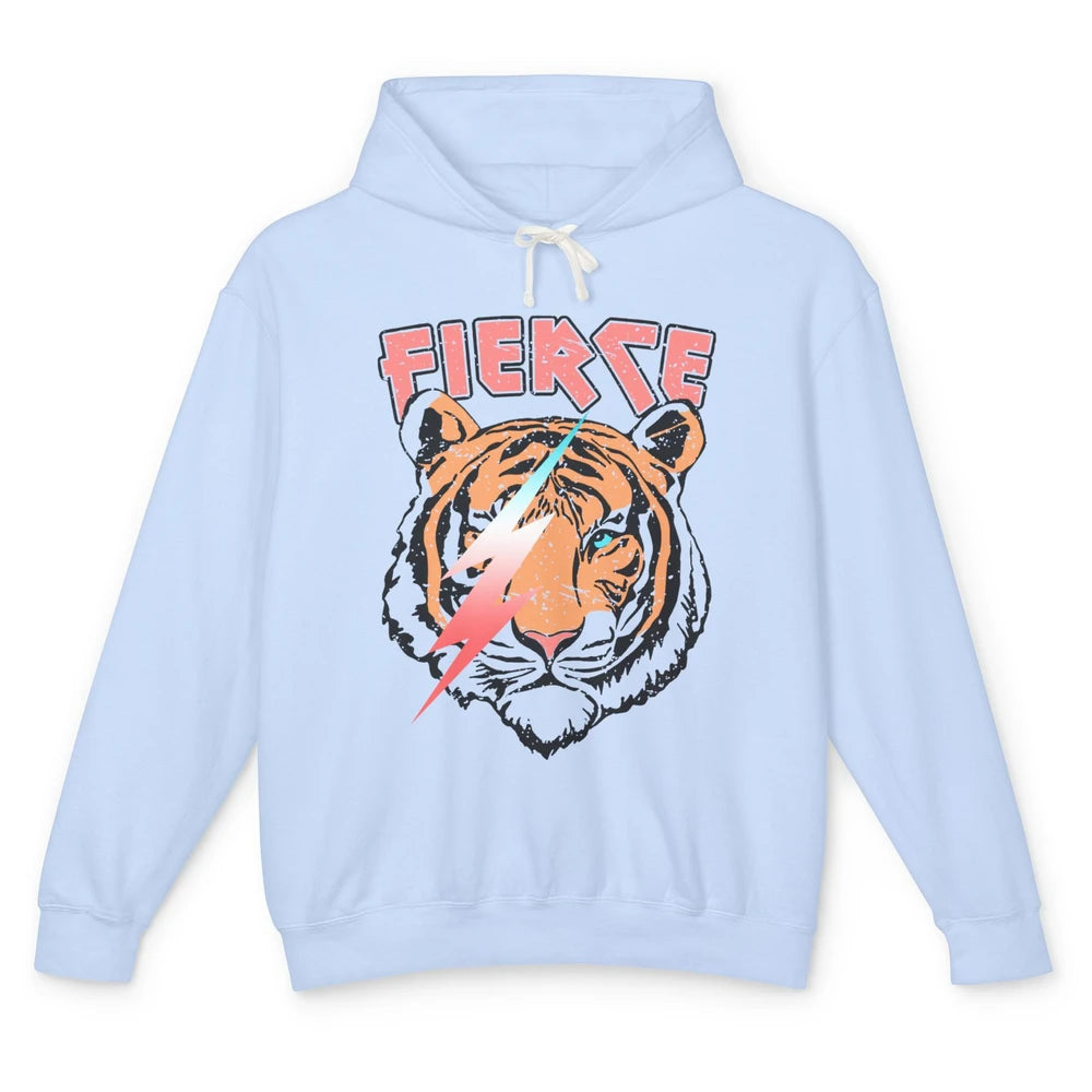 Retro Tiger Lightning Bolt Fierce Western Country Lighting Unisex Lightweight Hoodie