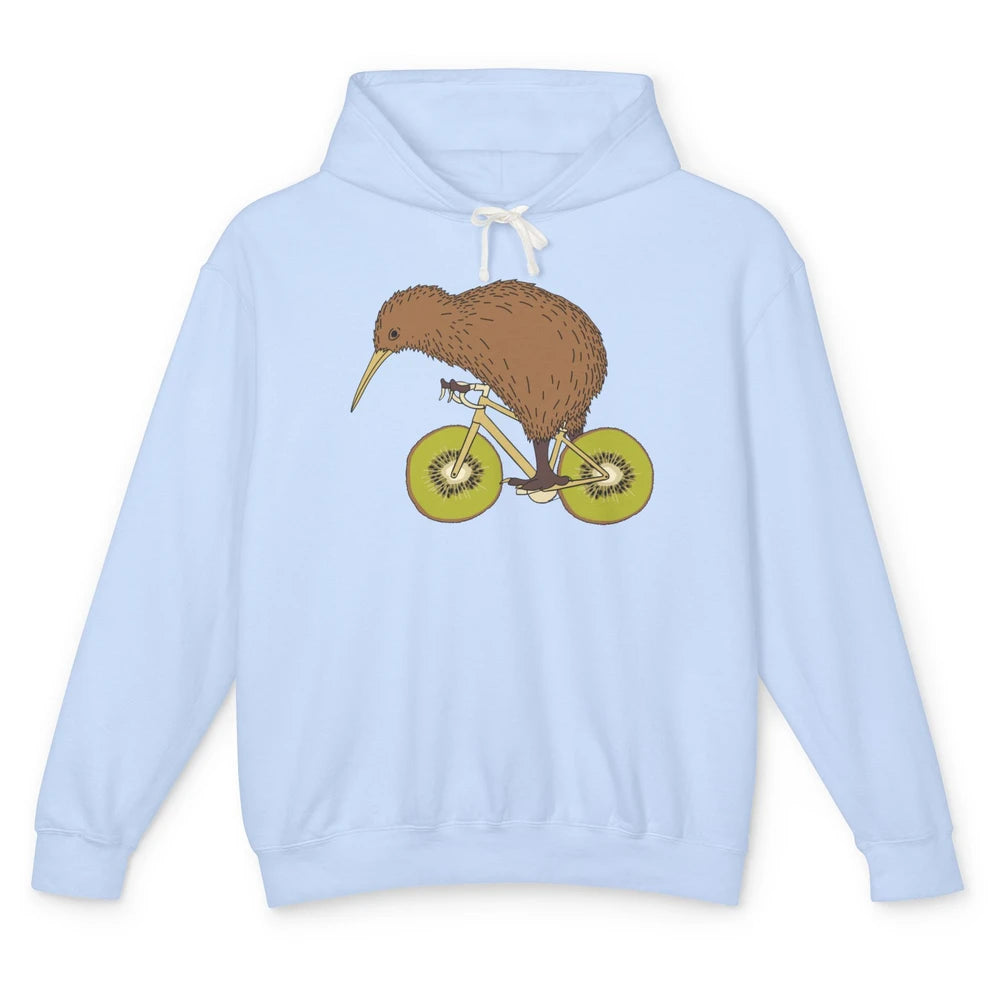 Funny Bird Riding Bike Kiwi Wheels Nature Birding Sarcasm Unisex Lightweight Hoodie