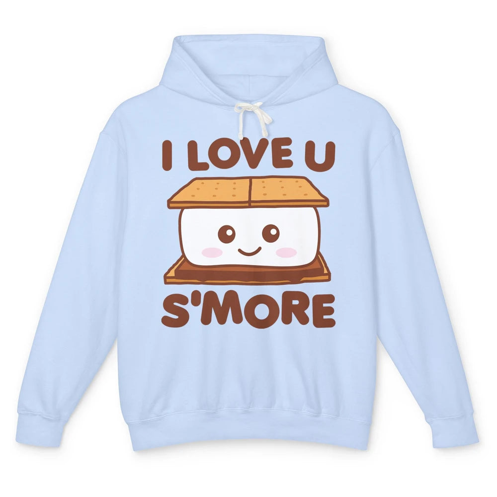 Funny Camping I Love You Smore Pun Camper Campfire Retro Unisex Lightweight Hoodie