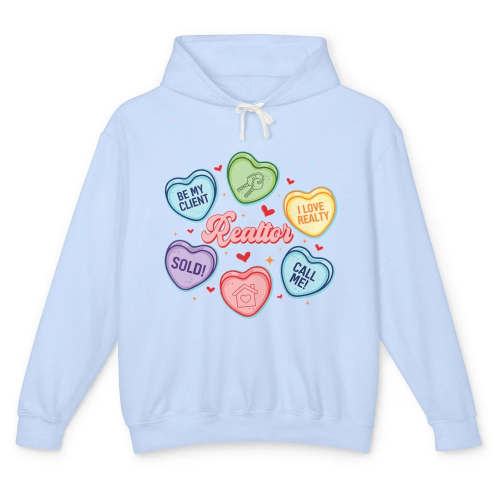 Heart Candy Valentines Day Funny Real Estate Be Mine Realtor Unisex Lightweight Hoodie