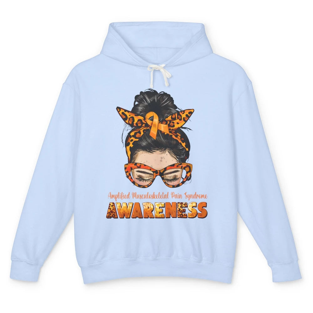 Amplified Musculoskeletal Pain Syndrome Orange Messy Bun Unisex Lightweight Hoodie