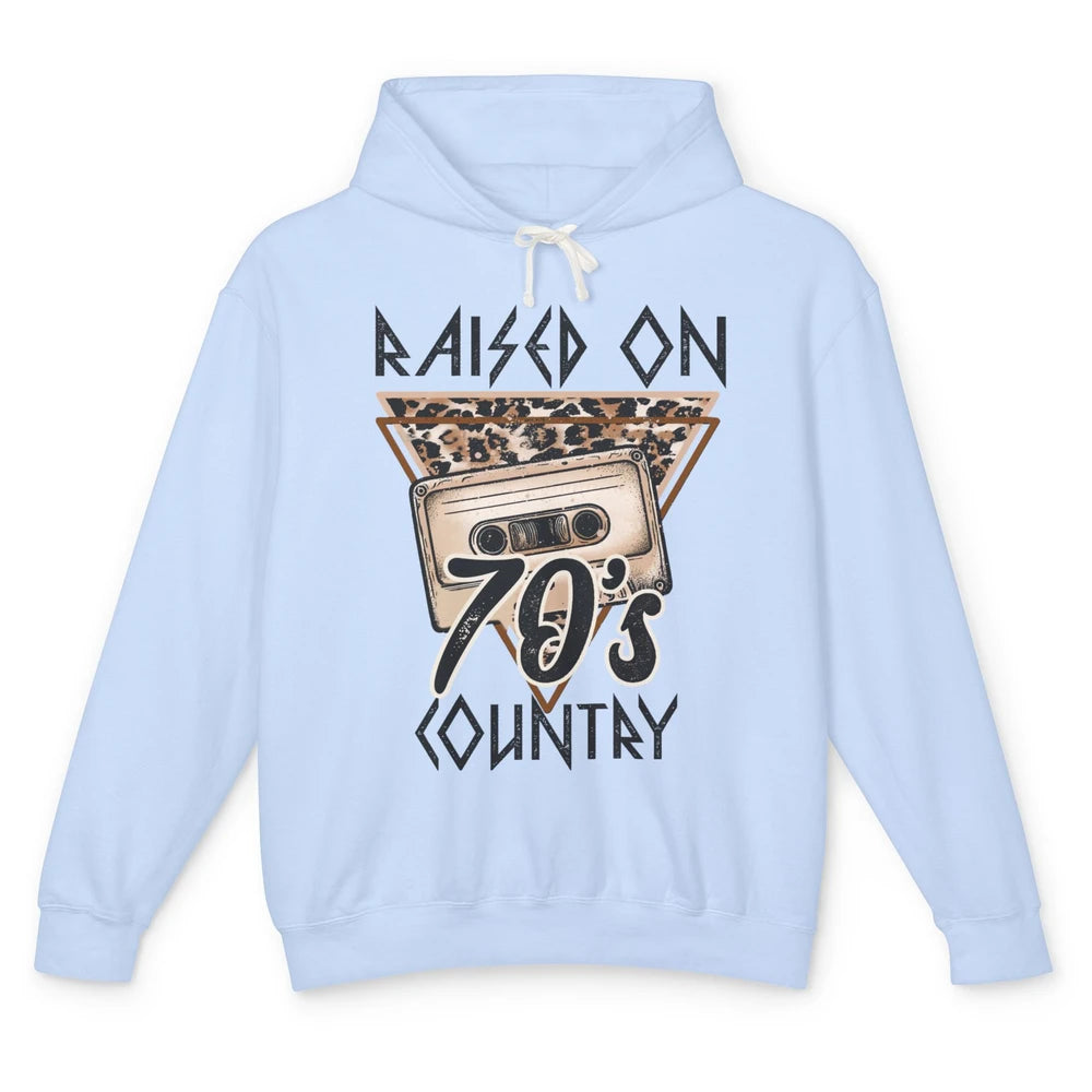 Leopard Tape Raised On 70s Country Western Country 90s Music Unisex Lightweight Hoodie