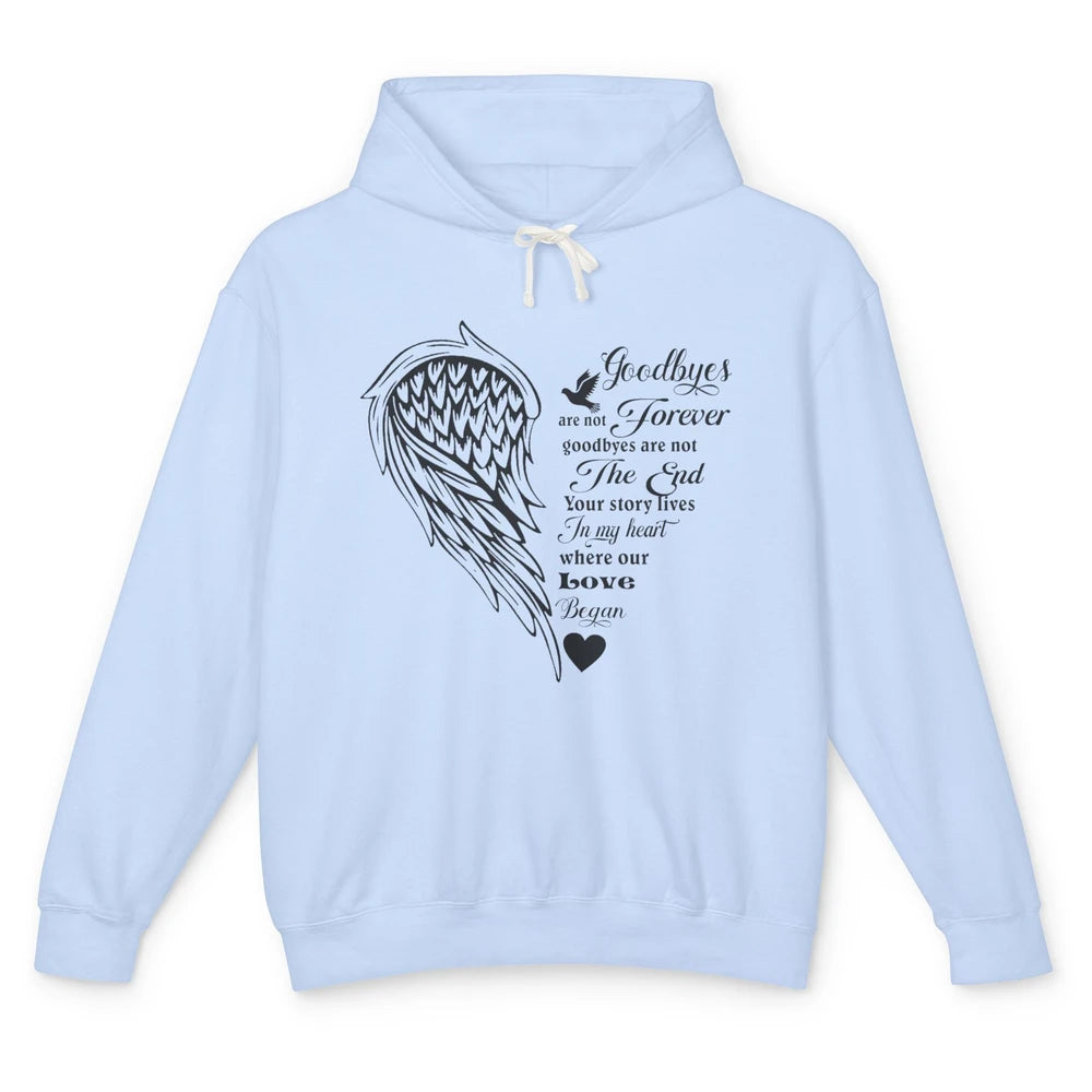 Angel Wing Cardinals Goodbyes Are Not The End Loving Memory Unisex Lightweight Hoodie