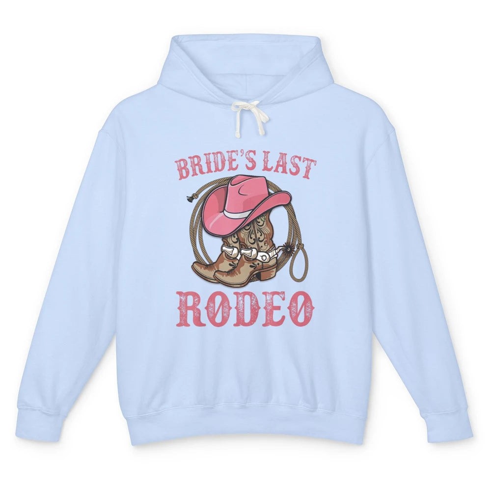 Bride's Last Rodeo Cowgirl Hat Bachelorette Party Wedding Unisex Lightweight Hoodie