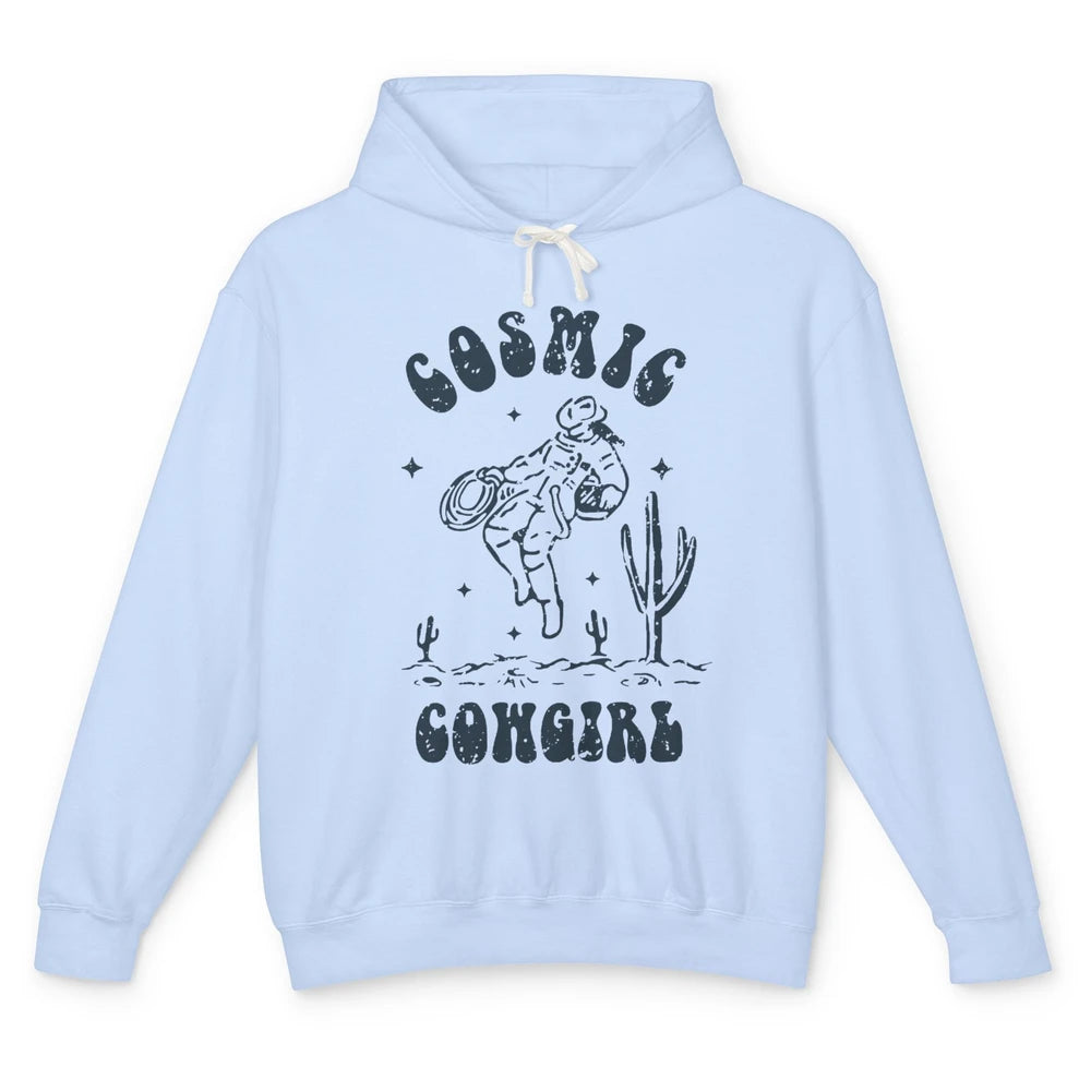 Retro Cowgirl In Space Cosmic Cowboy Western Country Cowgirl Unisex Lightweight Hoodie