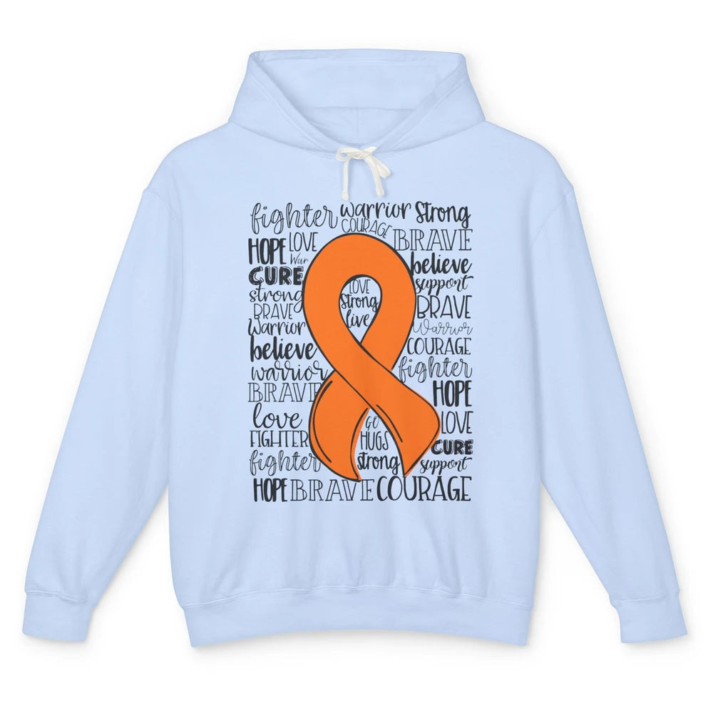 Functional Neurological Disorder FND Orange Ribbon Hope Love Unisex Lightweight Hoodie