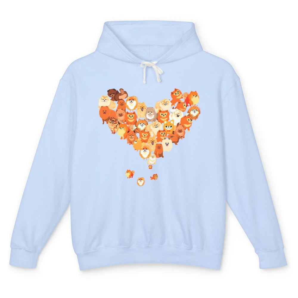 Pomeranian Heart Cute Pomeranian Dog Lovers Gift My Pet Love Unisex Lightweight Hoodie