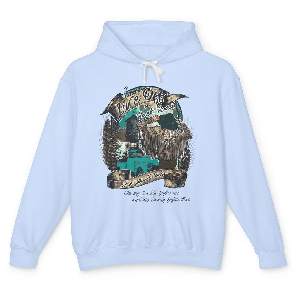 Retro Country Girl Truck Live Off A Back Road Western Town Unisex Lightweight Hoodie