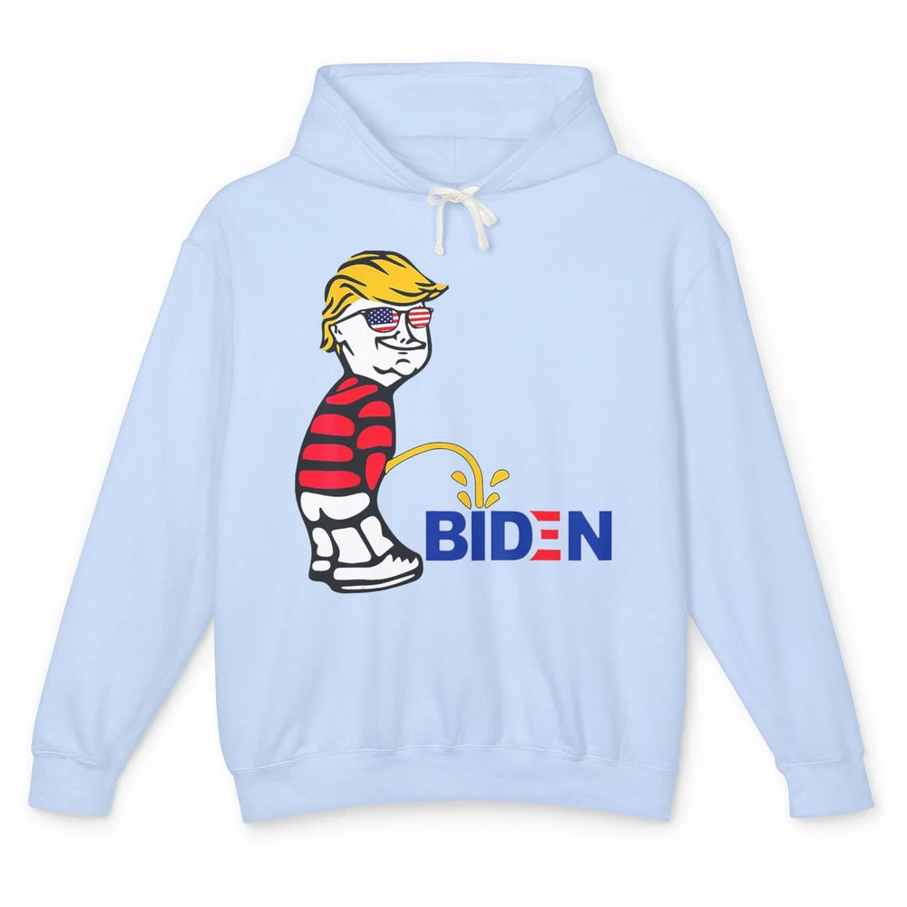 Funny Anti Joe Biden Vote Donald Trump 2024 Patriotic Humor Unisex Lightweight Hoodie