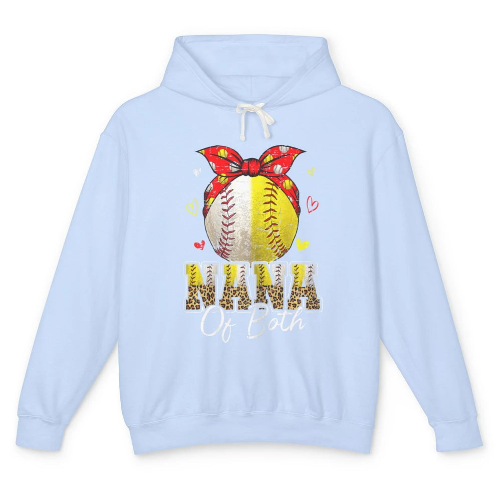 Women Baseball Softball Nana Of Both Mothers Day Sports Game Unisex Lightweight Hoodie