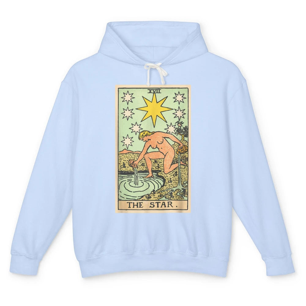 The Star Tarot Card Lady Crescent Vintage Moon Halloween Unisex Lightweight Hoodie