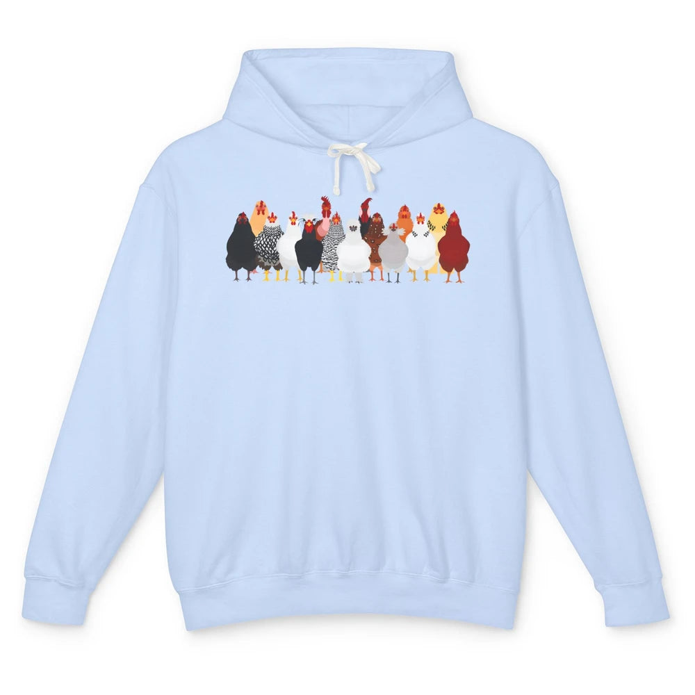 Funny Chicken Farm Animal Chicken Lovers Gift For Farmer Unisex Lightweight Hoodie