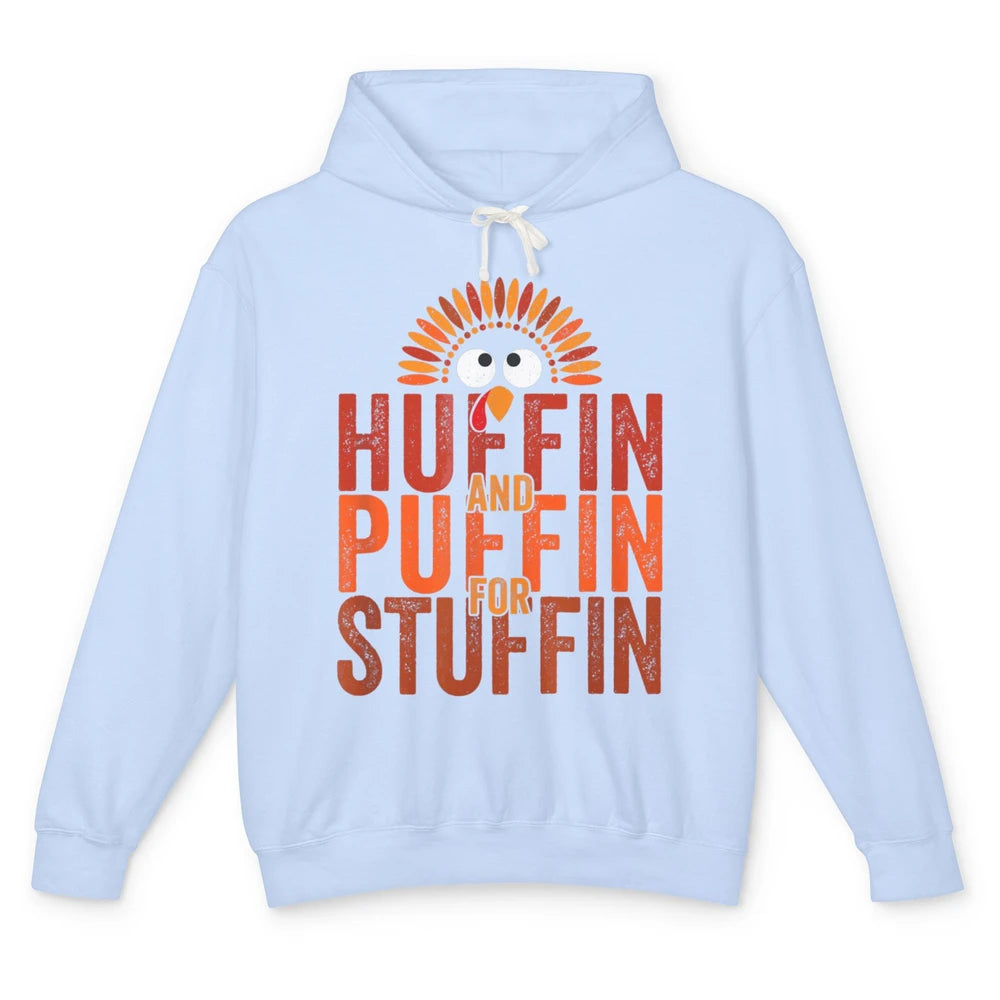 Thanksgiving Run Turkey Trot Huffin And Puffin Chicken Fall Unisex Lightweight Hoodie