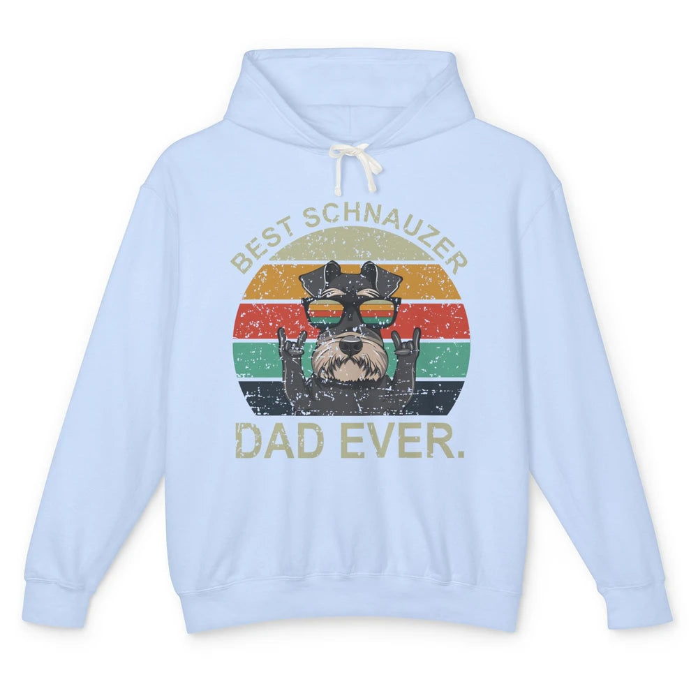 Vintage Sunset Best Schnauzer Dad Ever Father's Day Unisex Lightweight Hoodie