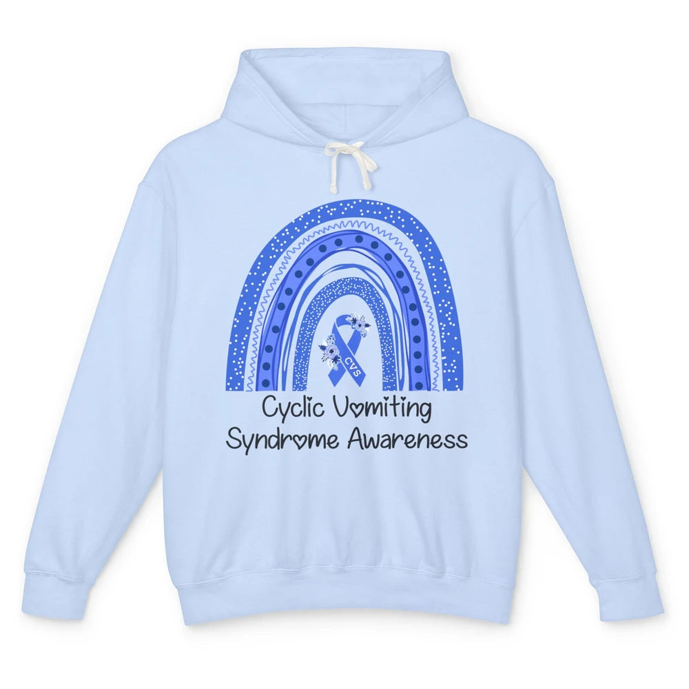 Cyclic Vomiting Syndrome Awareness Blue Ribbon Rainbow Unisex Lightweight Hoodie