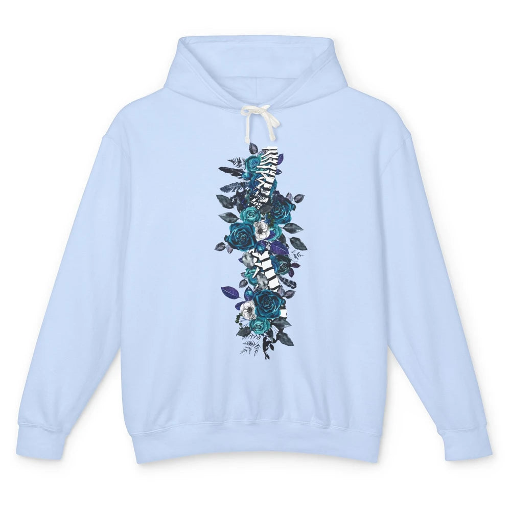 Floral Spine Anatomy Botanical Spine Ankylosing Spondylitis Unisex Lightweight Hoodie