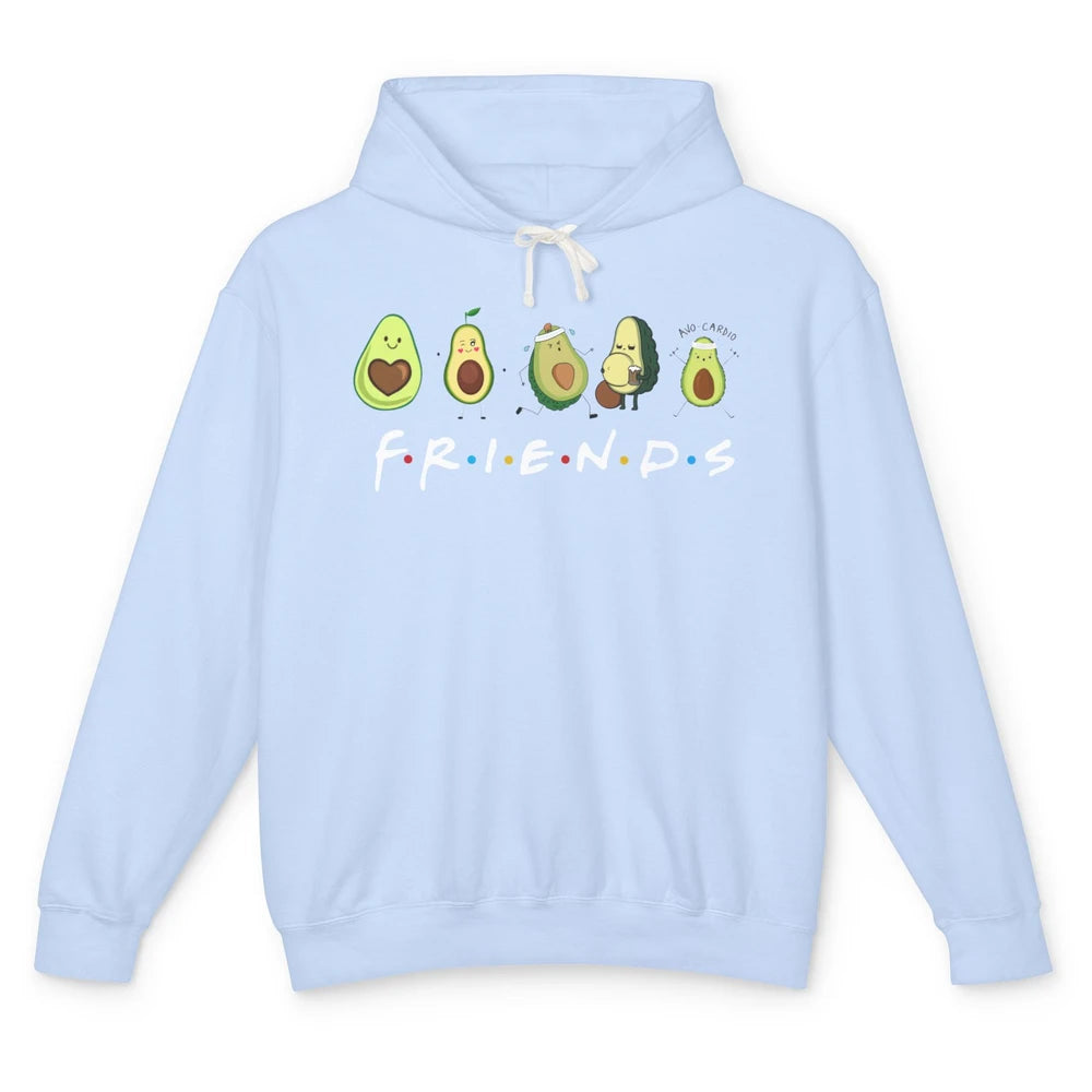 Avocado Friends Funny Avocado Running Drinking Avocado Lover Unisex Lightweight Hoodie