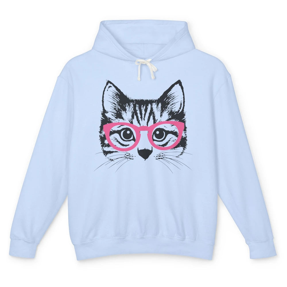 Kitten Cat Wearing Eyeglasses Optometrist Ophthalmologist Unisex Lightweight Hoodie