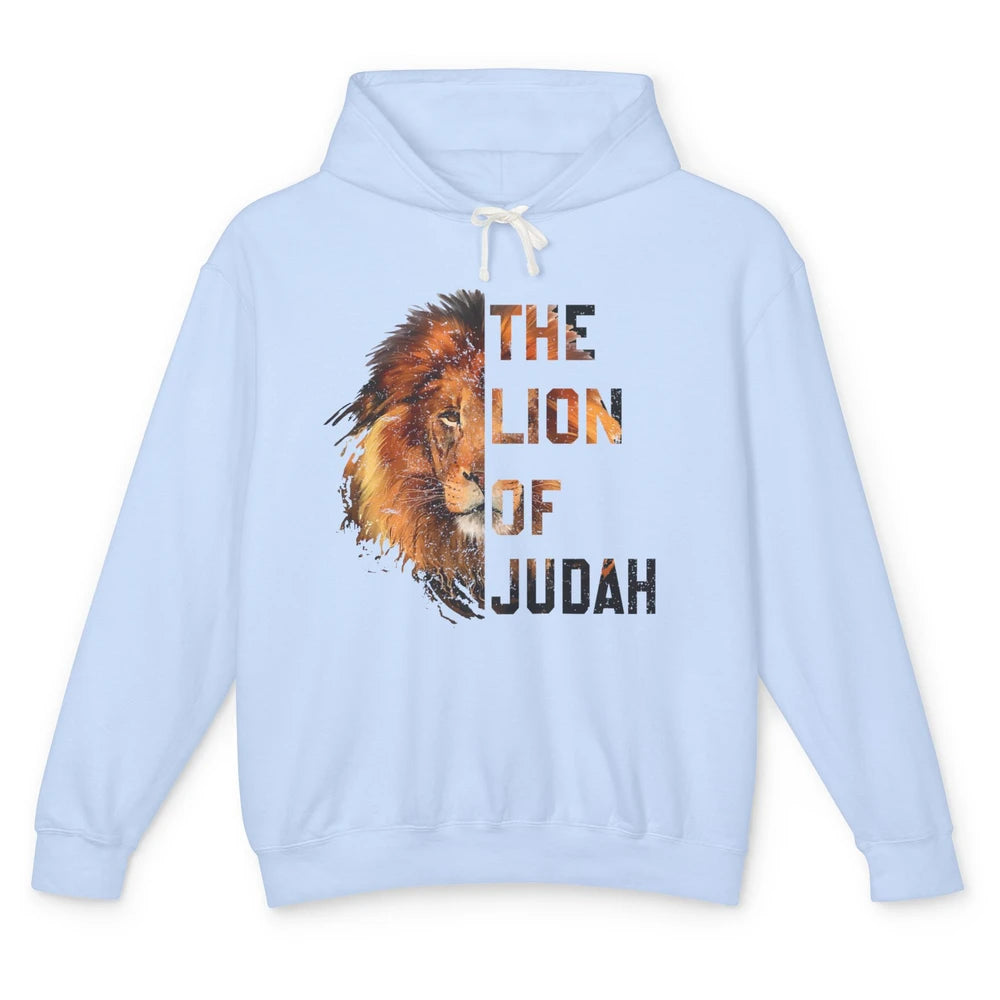 Yeshua Lion Of Judah Bible Verse Christian Faith Religious Unisex Lightweight Hoodie