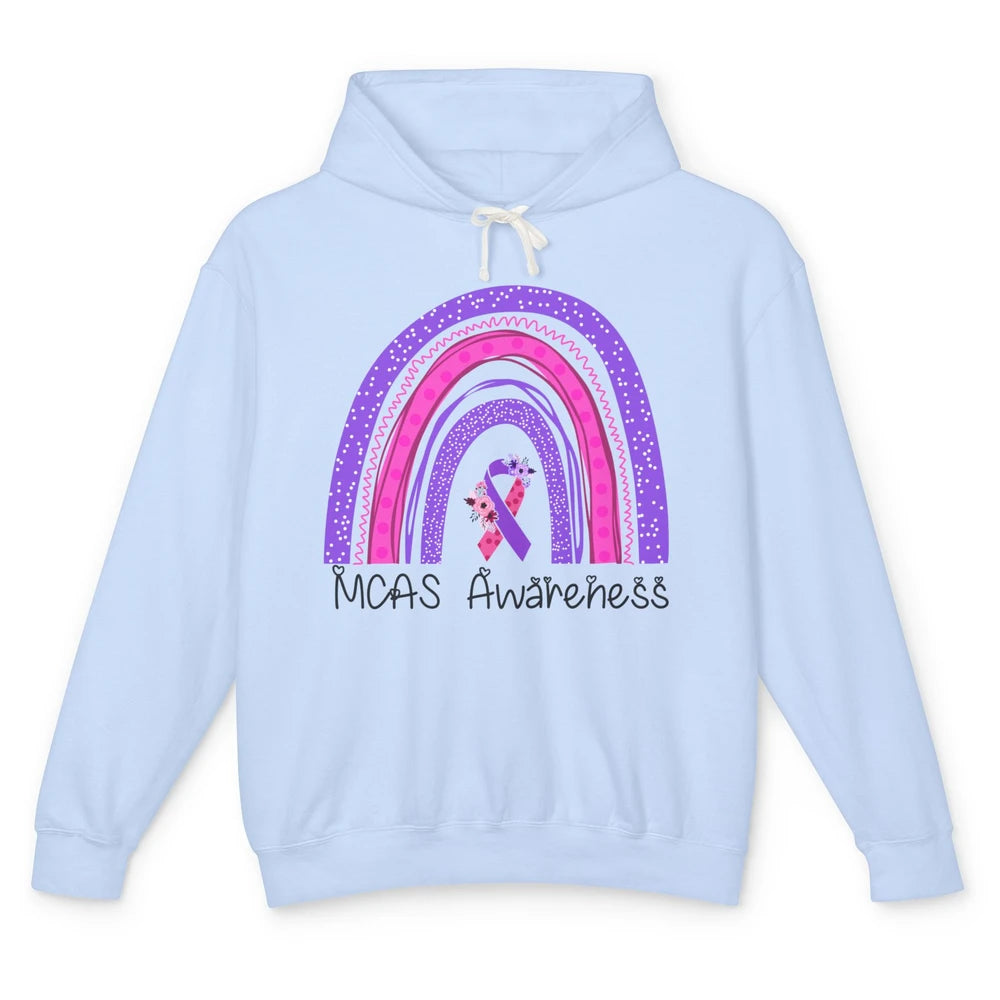 MCAS Awareness Rainbow Mast Cell Activation Syndrome Ribbon Unisex Lightweight Hoodie