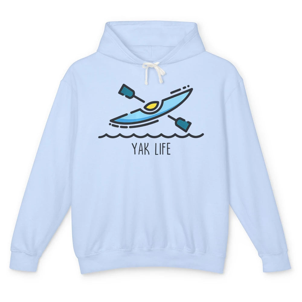 Yak Life Sunset Kayak Kayaking Retro 70s Paddling Outdoor Unisex Lightweight Hoodie