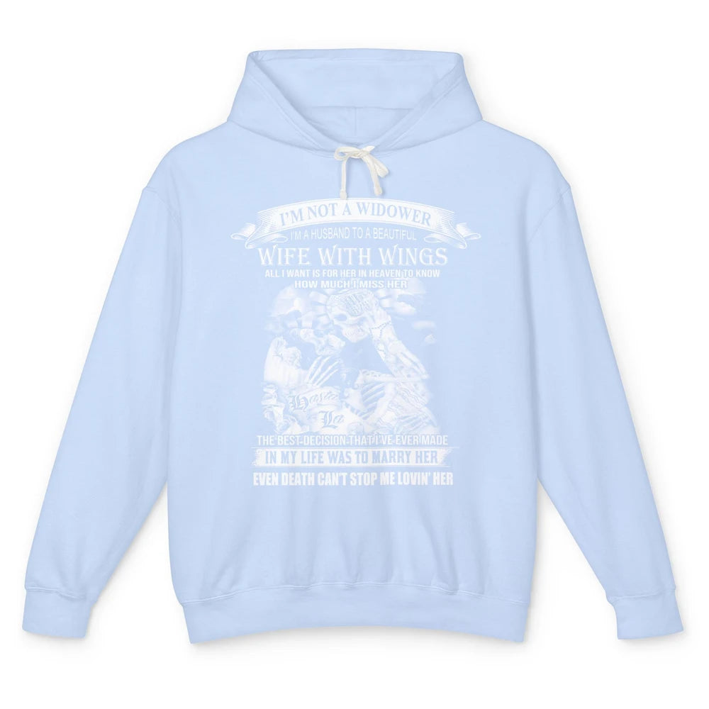 Wife In Heaven I'm Not A Widower Guardian Angel Wife Unisex Lightweight Hoodie