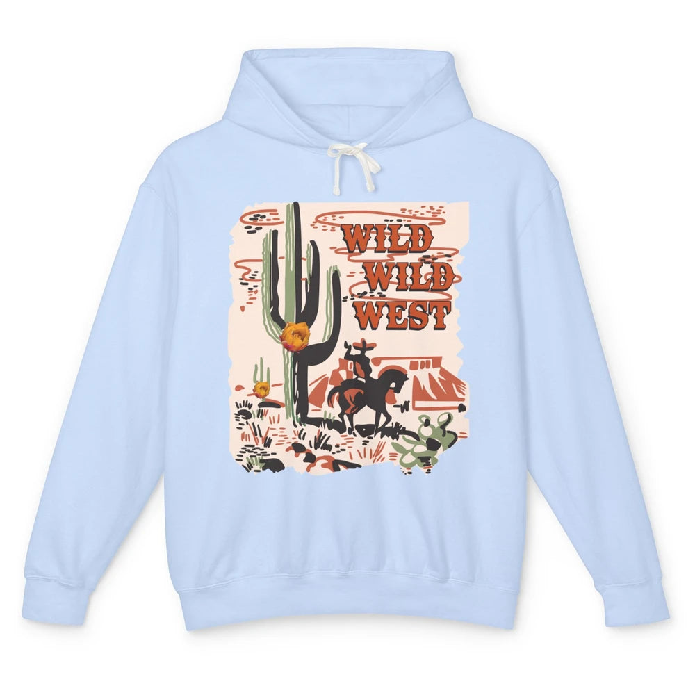 Retro Cowboy Wild Wild West Desert Cactus Western Cowgirl Unisex Lightweight Hoodie