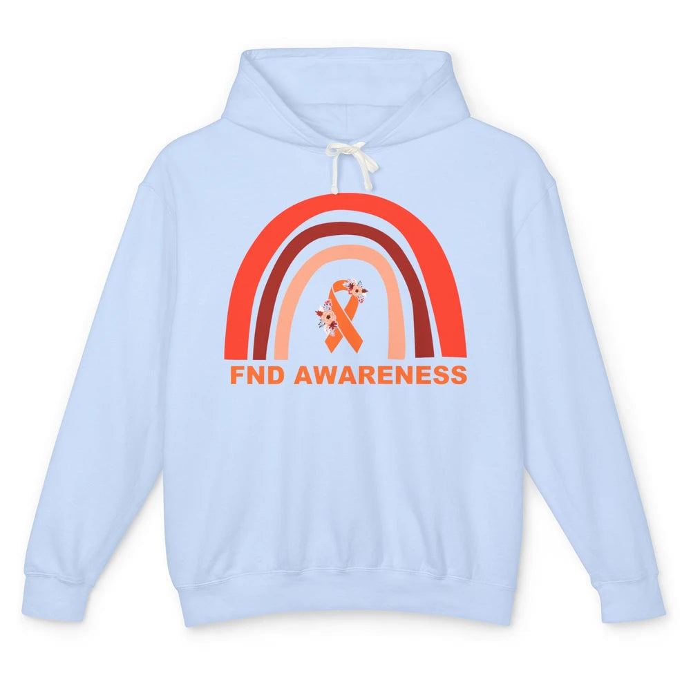 Functional Neurological Disorder Awareness FND Orange Ribbon Unisex Lightweight Hoodie