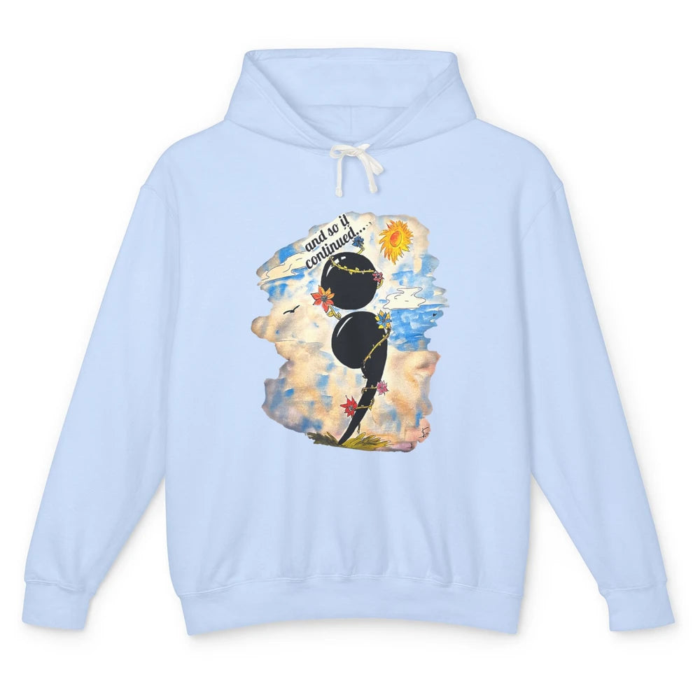 Semicolon Turquoise Blue Watercolor Suicide Prevention Month Unisex Lightweight Hoodie