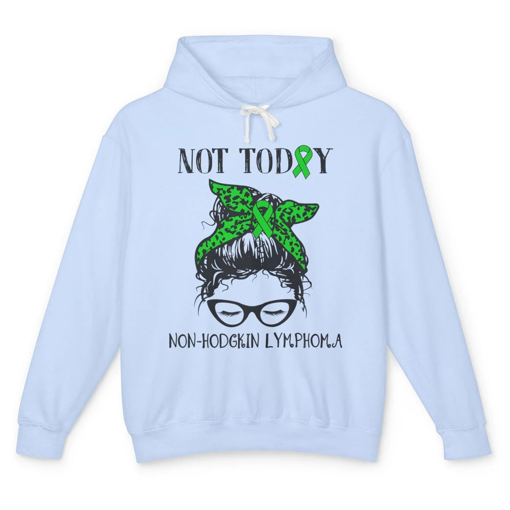 Non-Hodgkin Lymphoma Cancer Warrior Messy Hair Leopard Green Unisex Lightweight Hoodie