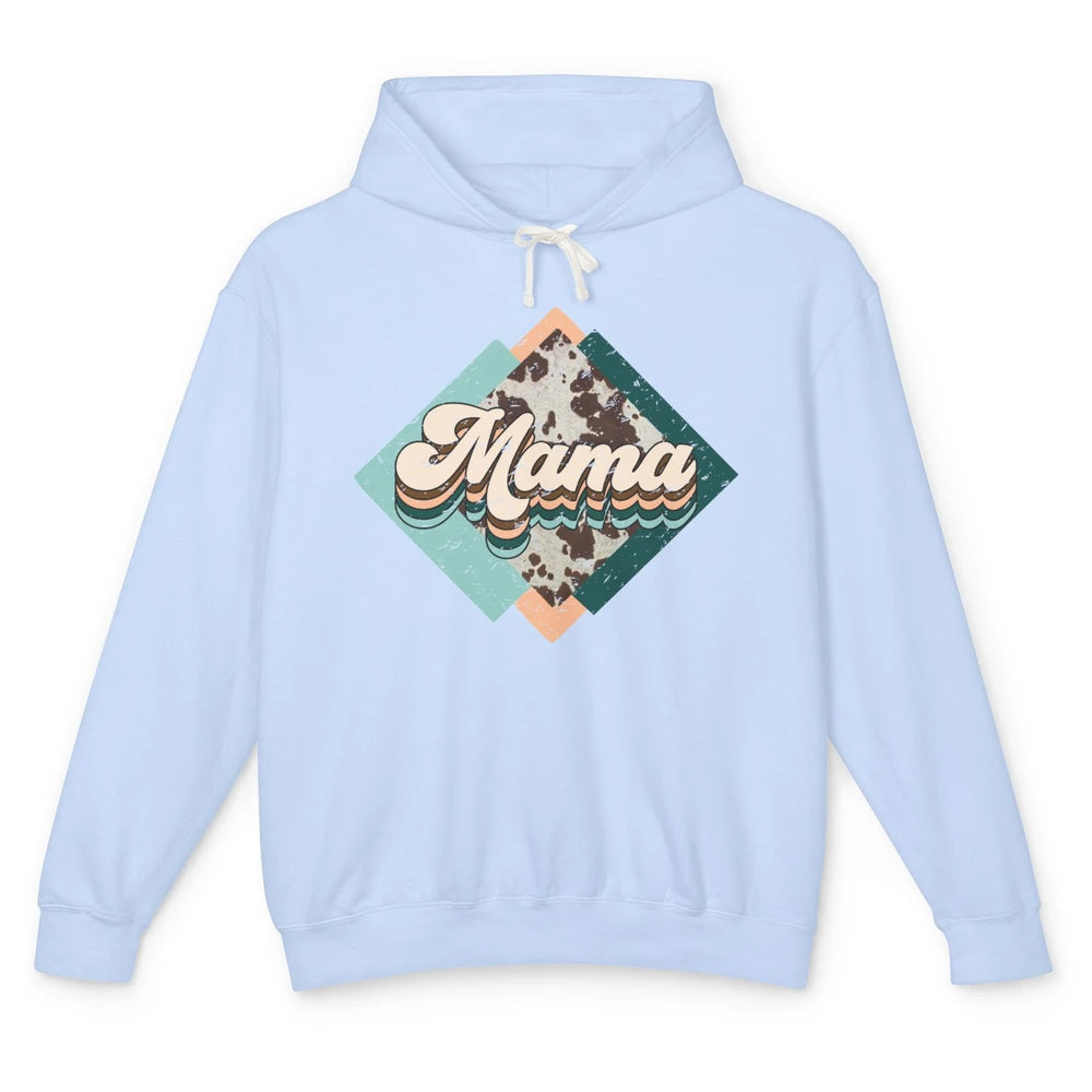 Western Country Boho Mama Cowhide Turquoise Western Mama Unisex Lightweight Hoodie