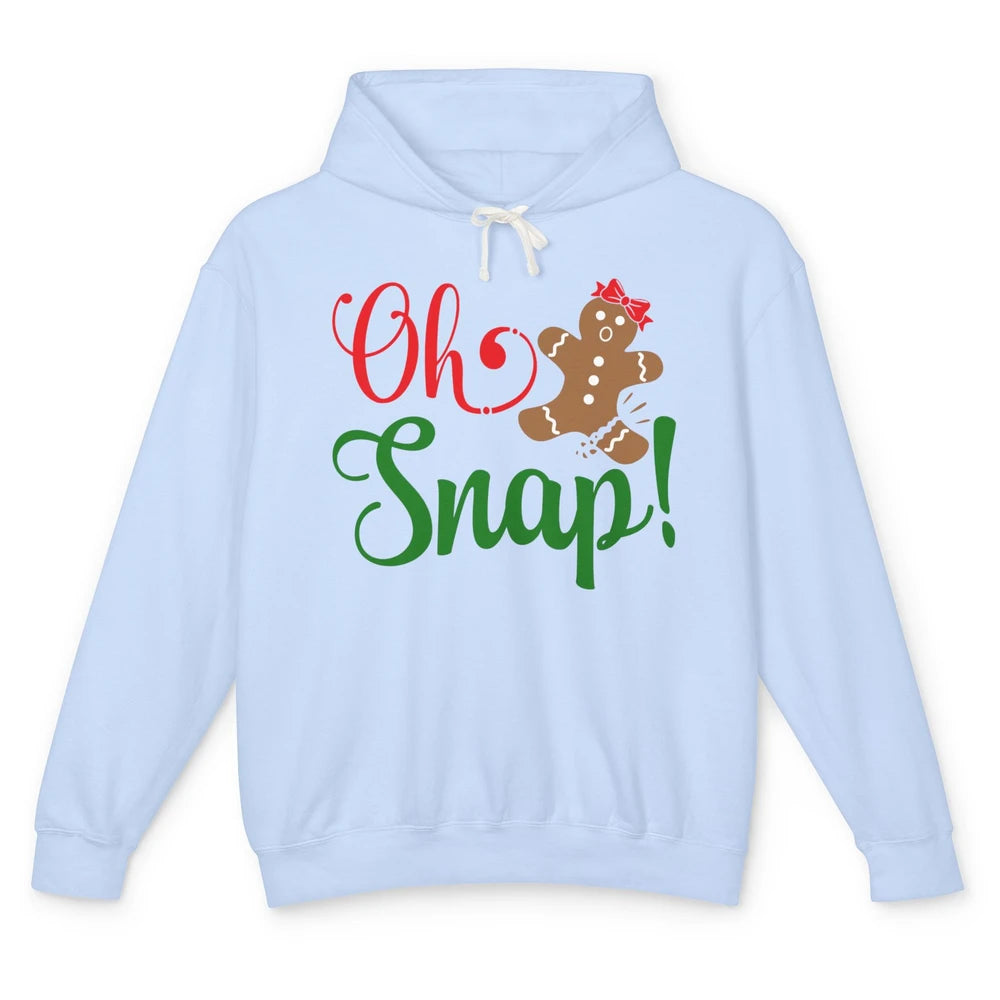 Funny Gingerbread Broken Oh Snap Western Christmas Cookies Unisex Lightweight Hoodie