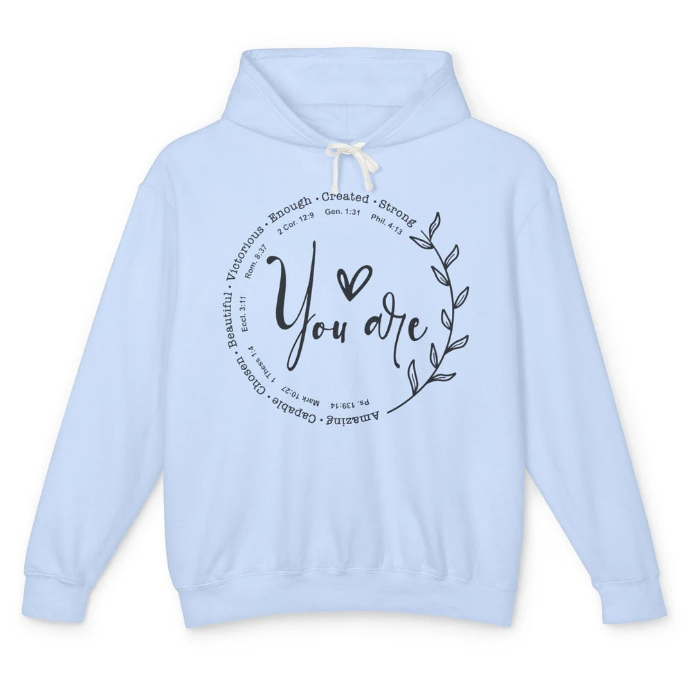 God Says You Are Bible Verse Christian Religious Jesus Faith Unisex Lightweight Hoodie