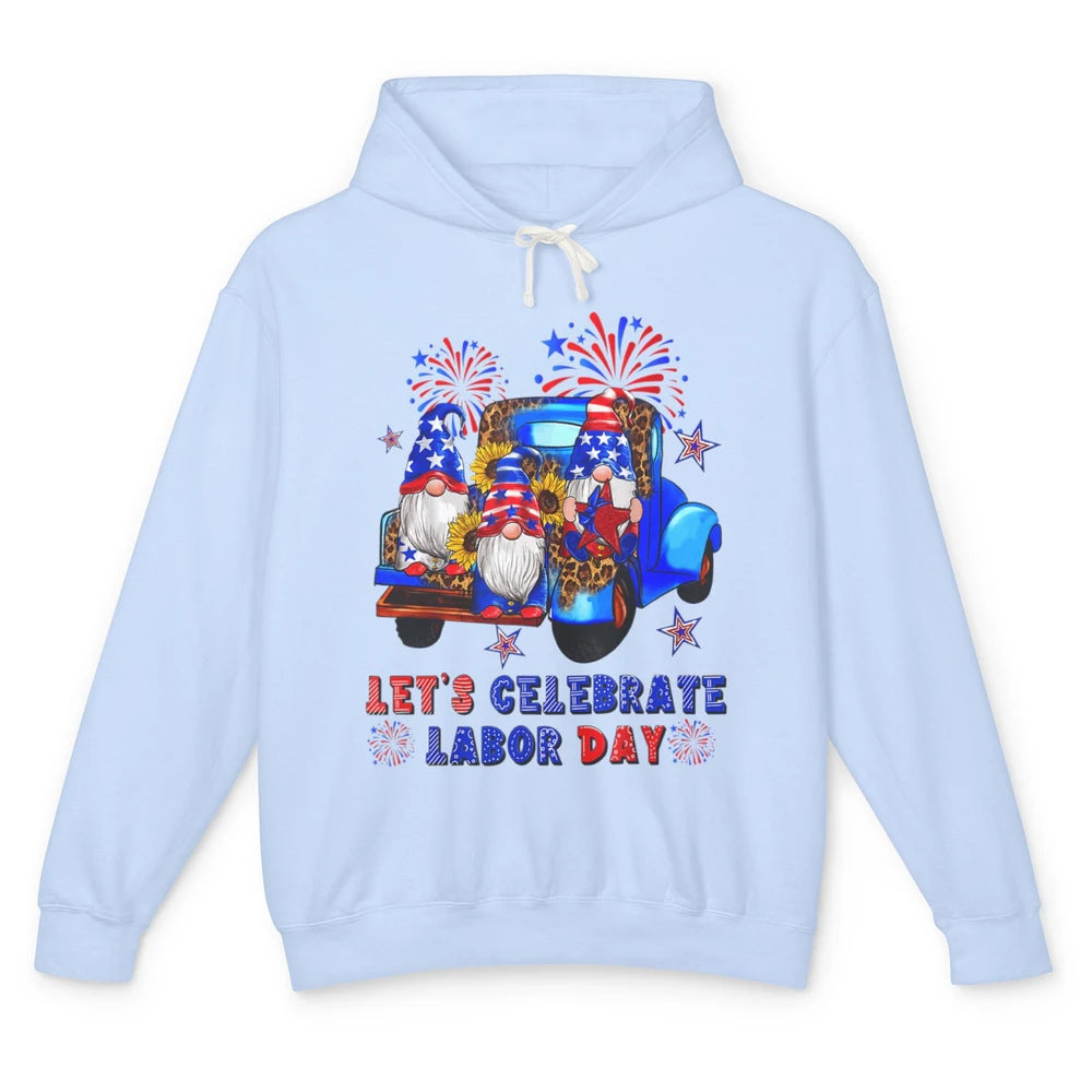 Funny Gnomes Gnomies Happy Labor Day Party American Flag Unisex Lightweight Hoodie