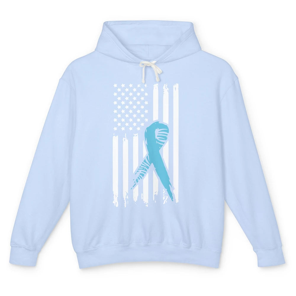 Median Arcuate Ligament Syndrome MALS Ribbon US Flag Unisex Lightweight Hoodie