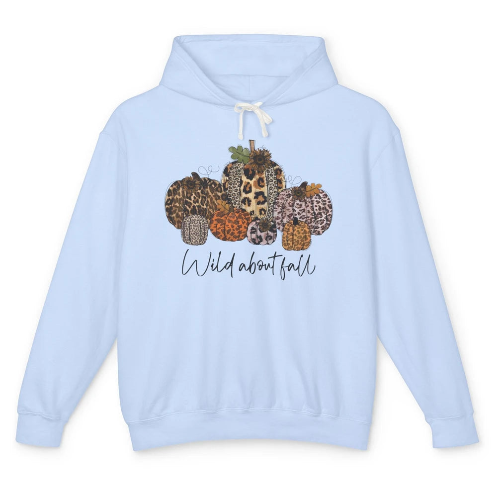 Leopard Pumpkin Patch Wild About Fall Thanksgiving Halloween Unisex Lightweight Hoodie