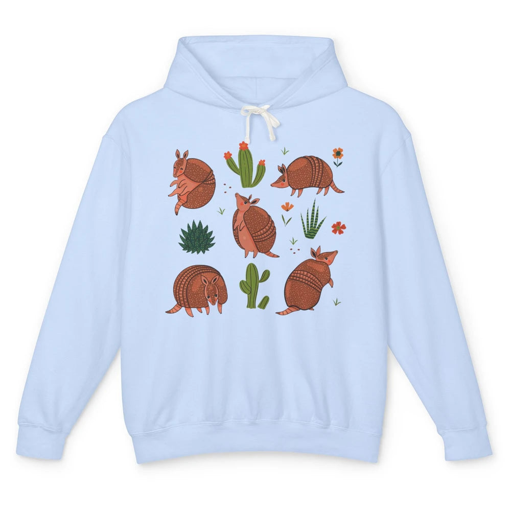 Retro Desert Armadillo Just An Armadillo Girl Western Animal Unisex Lightweight Hoodie