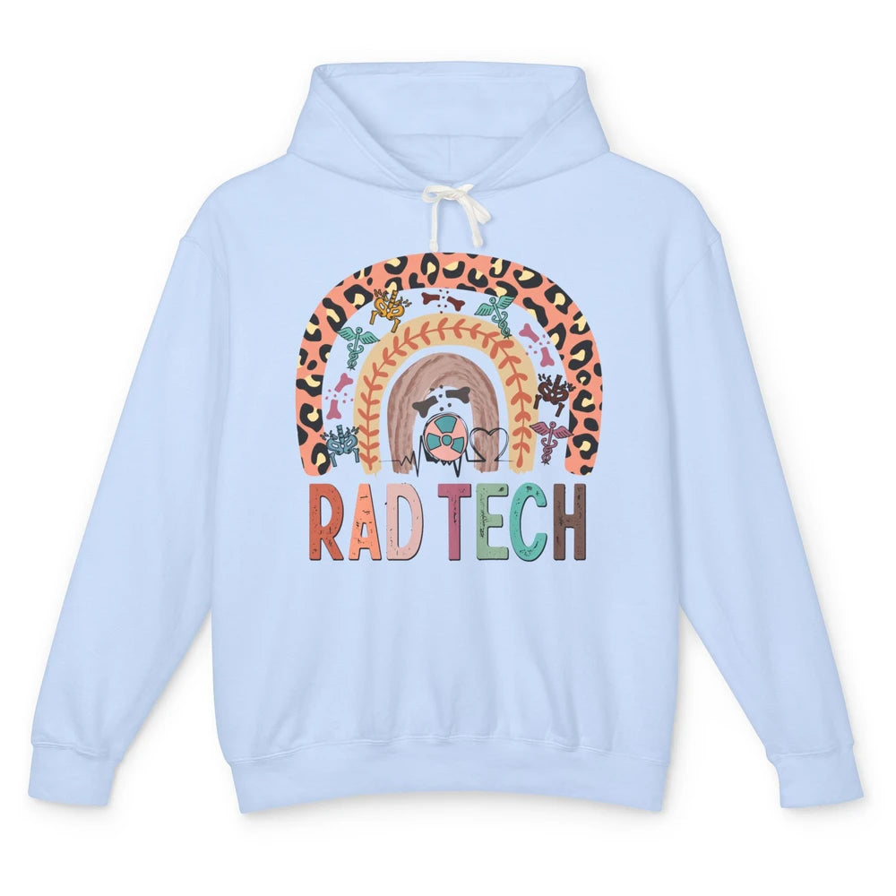 Leopard Rainbow X-ray Rad Tech Radiology Life X-ray Tech Unisex Lightweight Hoodie