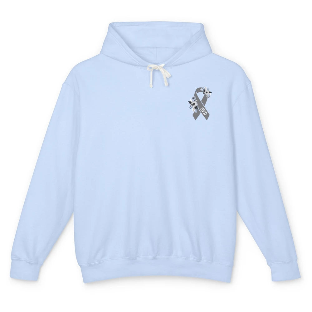 Borderline Personality Disorder Awareness BPD Gray Ribbon Unisex Lightweight Hoodie