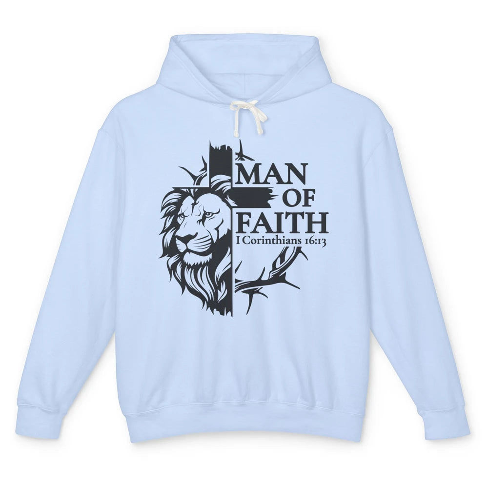 Yeshua Lion Of Judah Man Of Faith Bible Christian Religious Unisex Lightweight Hoodie