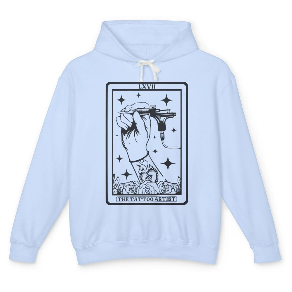 Tattoo Artist Tarot Card Beautician Tattoo Machine Halloween Unisex Lightweight Hoodie