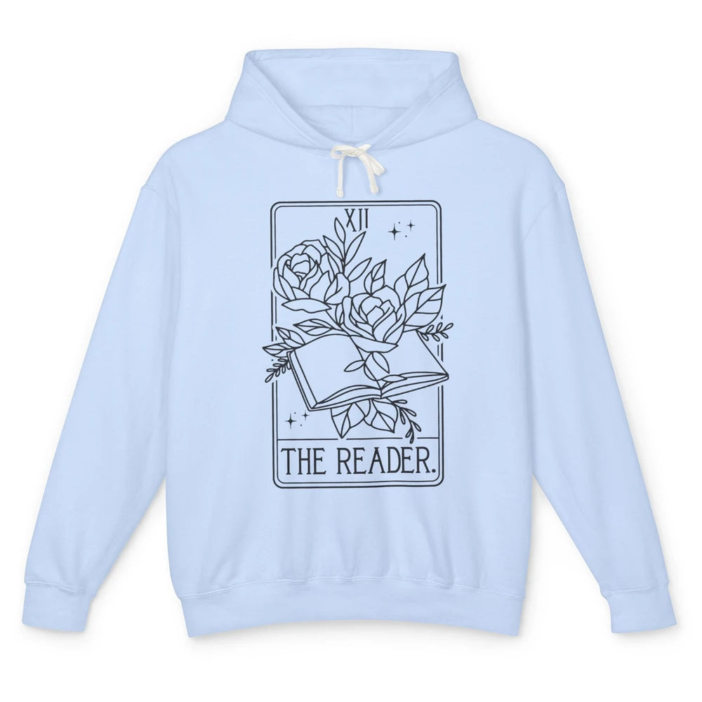 The Reader Tarot Card Mystic Floral Bookish Gothic Aesthetic Unisex Lightweight Hoodie